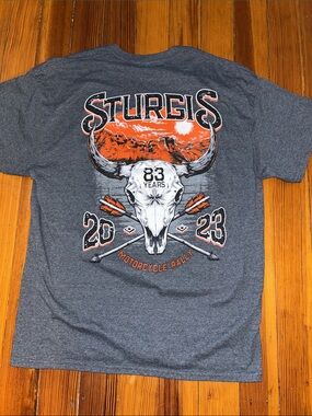 2023 Gray Short-Sleeve Sturgis Motorcycle Rally T-Shirt